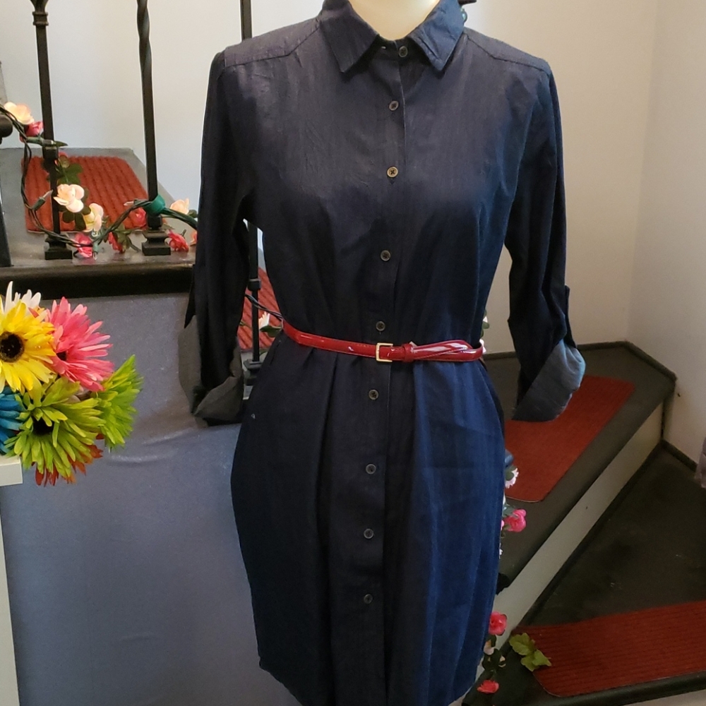 EUC CHic Connection light Denim Dress size XL
